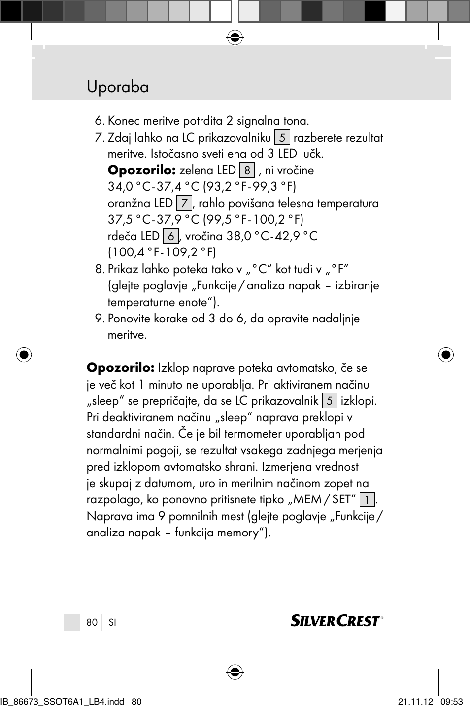 Uporaba | Silvercrest SSOT 6 A1 User Manual | Page 80 / 181