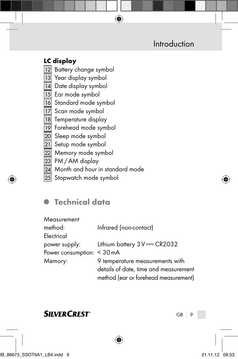 Introduction, Technical data | Silvercrest SSOT 6 A1 User Manual | Page 9 / 181