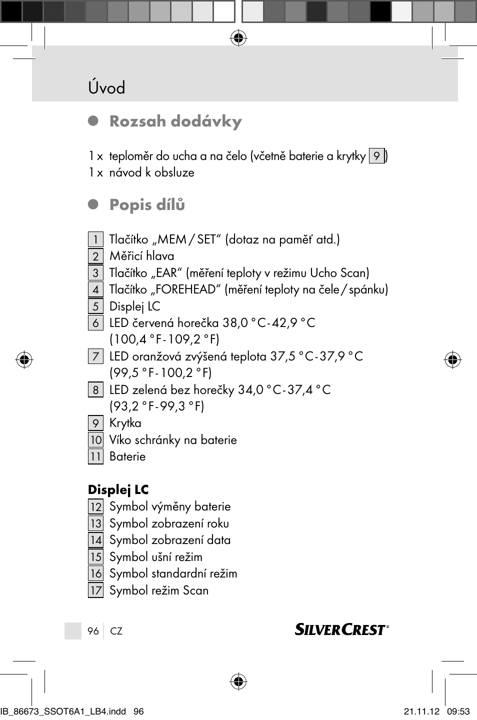 Úvod, Rozsah dodávky, Popis dílů | Silvercrest SSOT 6 A1 User Manual | Page 96 / 181