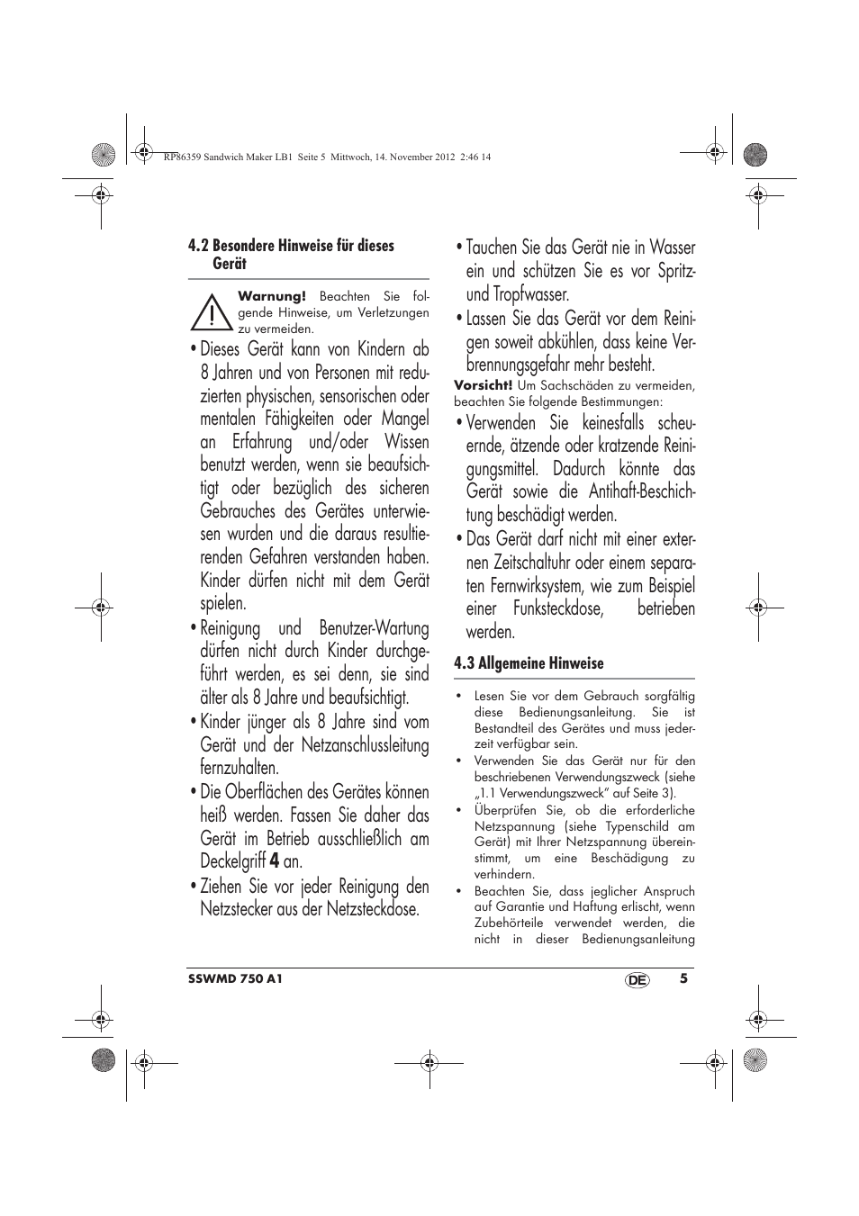 Silvercrest SSWMD 750 A1 User Manual | Page 7 / 58