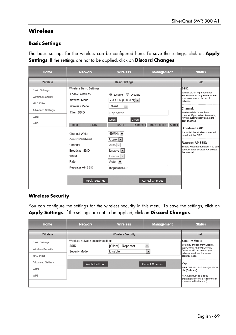 Wireless | Silvercrest SWR 300 A1 User Manual | Page 71 / 112