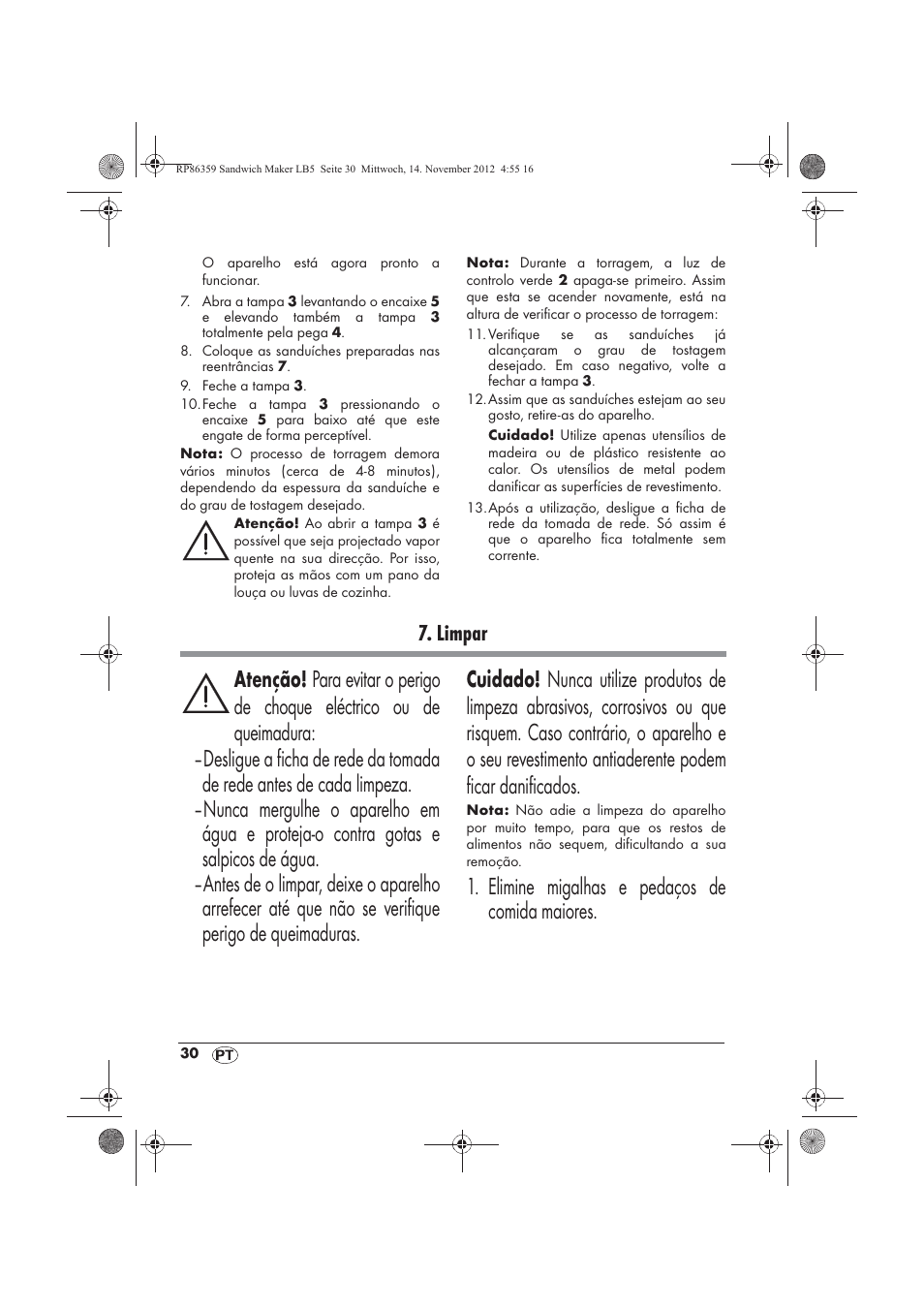 Elimine migalhas e pedaços de comida maiores, Limpar | Silvercrest SSWMD 750 A1 User Manual | Page 32 / 58