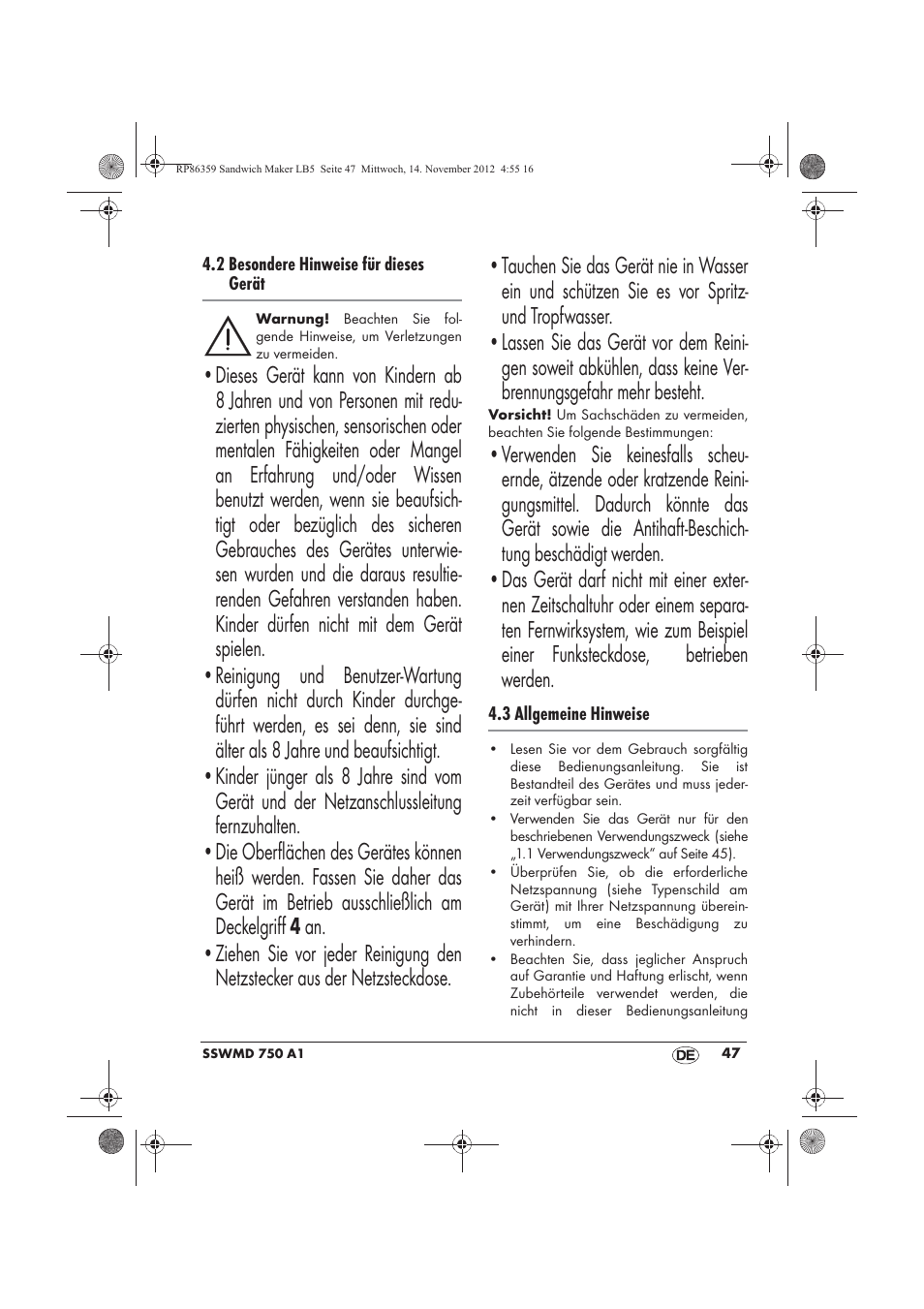 Silvercrest SSWMD 750 A1 User Manual | Page 49 / 58