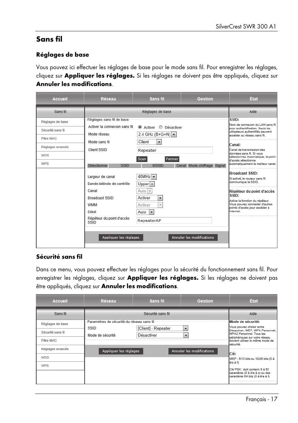 Sans fil | Silvercrest SWR 300 A1 User Manual | Page 19 / 112