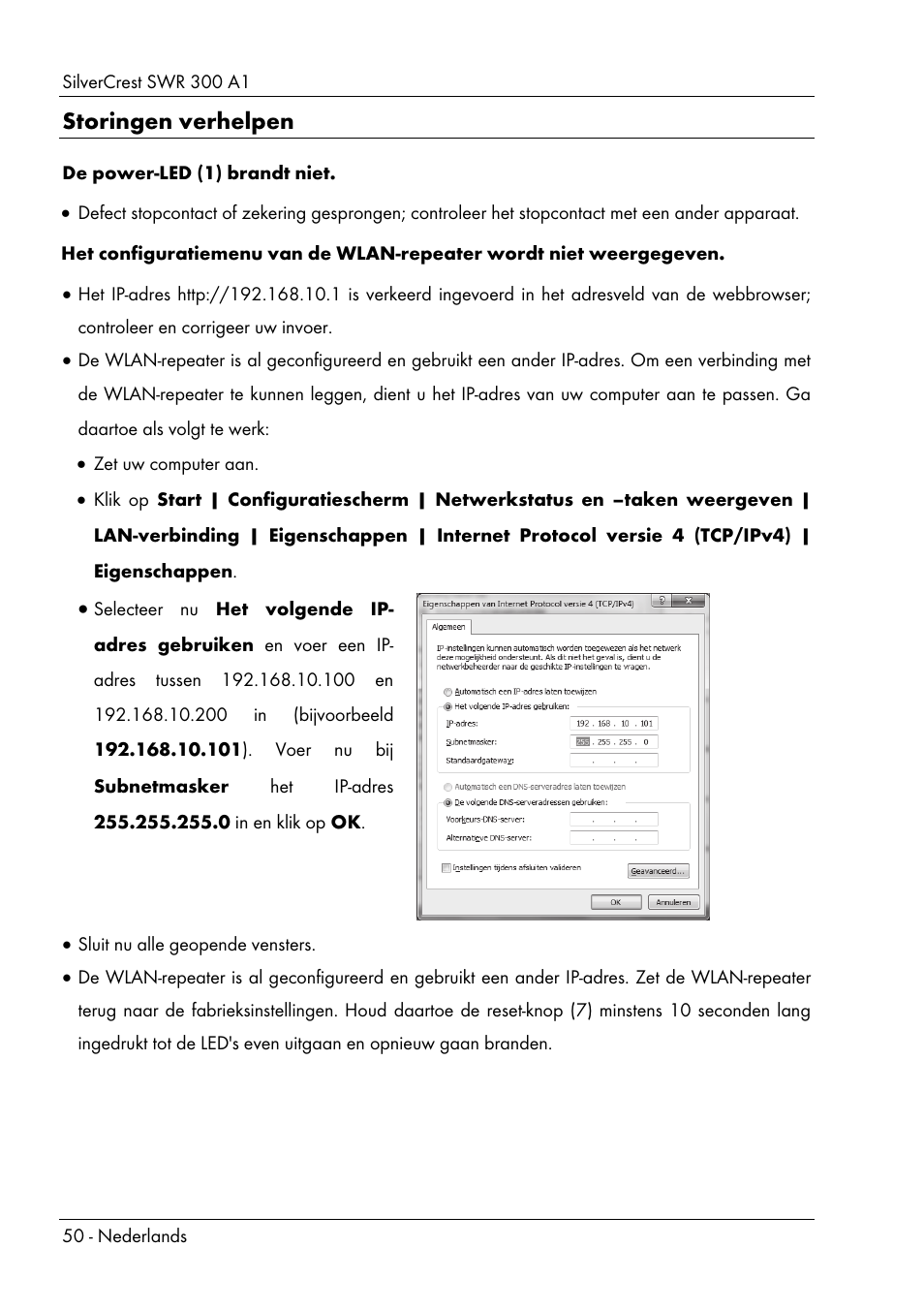 Storingen verhelpen | Silvercrest SWR 300 A1 User Manual | Page 52 / 112