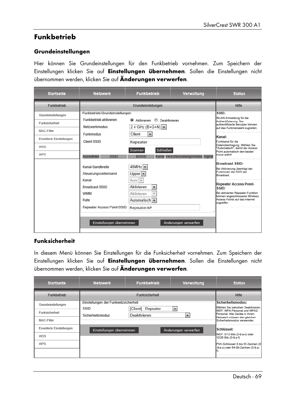 Funkbetrieb | Silvercrest SWR 300 A1 User Manual | Page 71 / 112