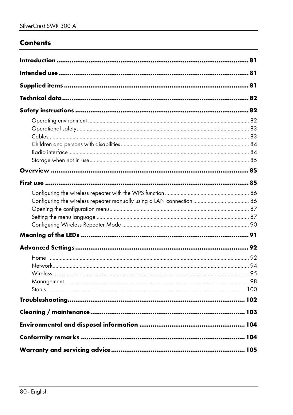 Silvercrest SWR 300 A1 User Manual | Page 82 / 112