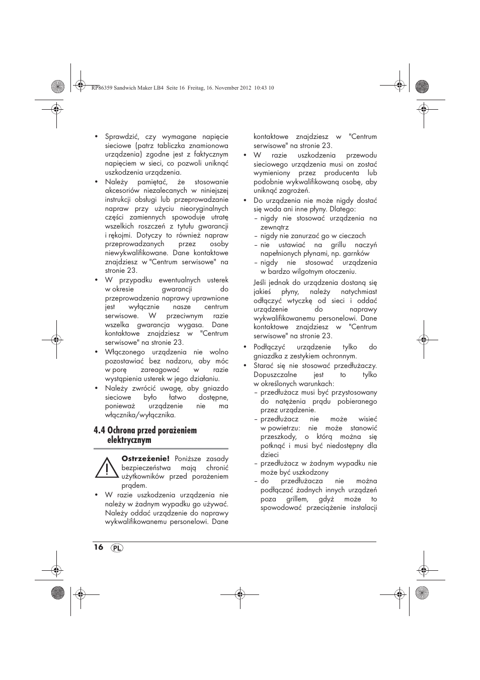 4 ochrona przed porażeniem elektrycznym | Silvercrest SSWMD 750 A1 User Manual | Page 18 / 78