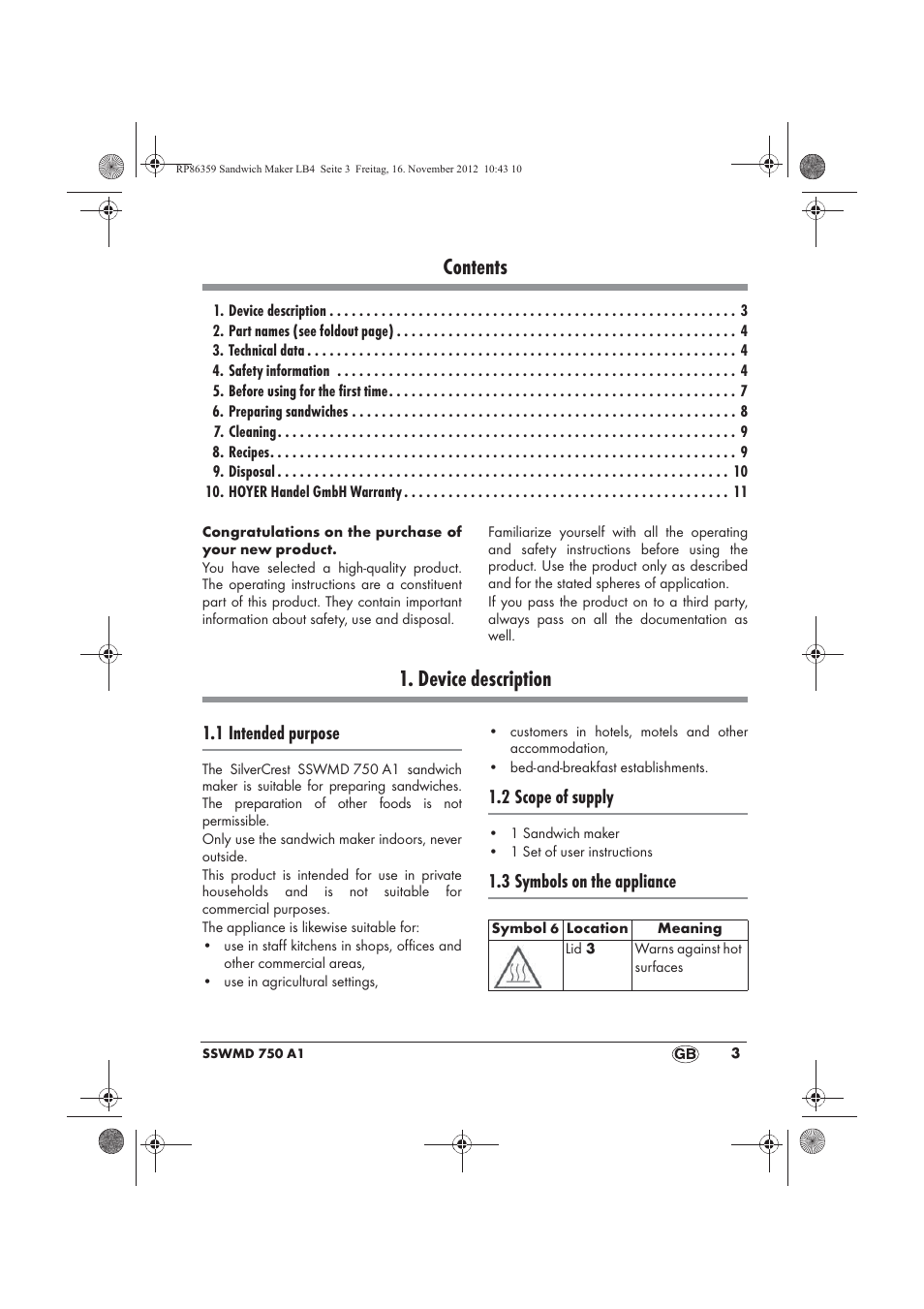 Silvercrest SSWMD 750 A1 User Manual | Page 5 / 78