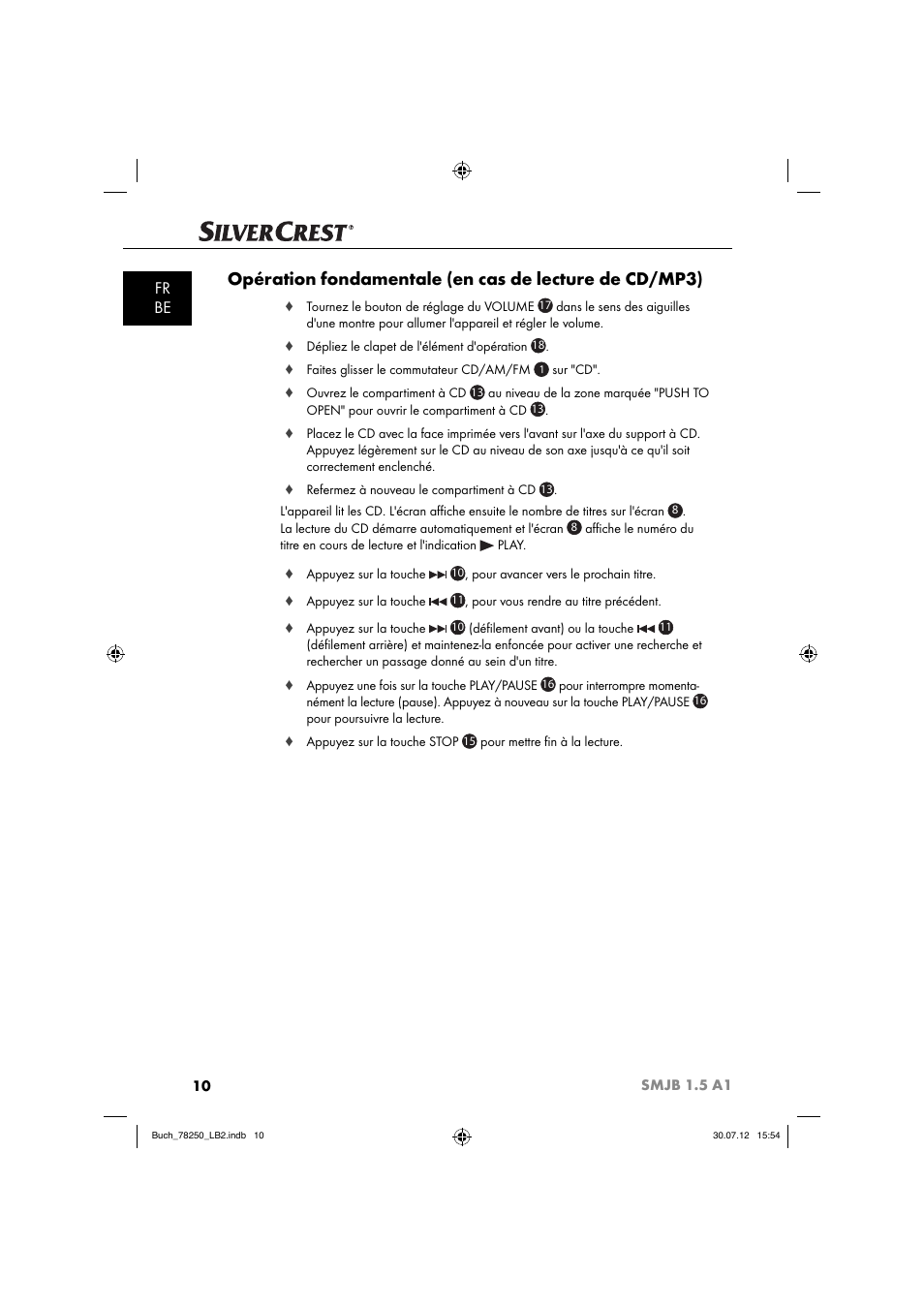 Fr be | Silvercrest SMJB 1.5 A1 User Manual | Page 13 / 68