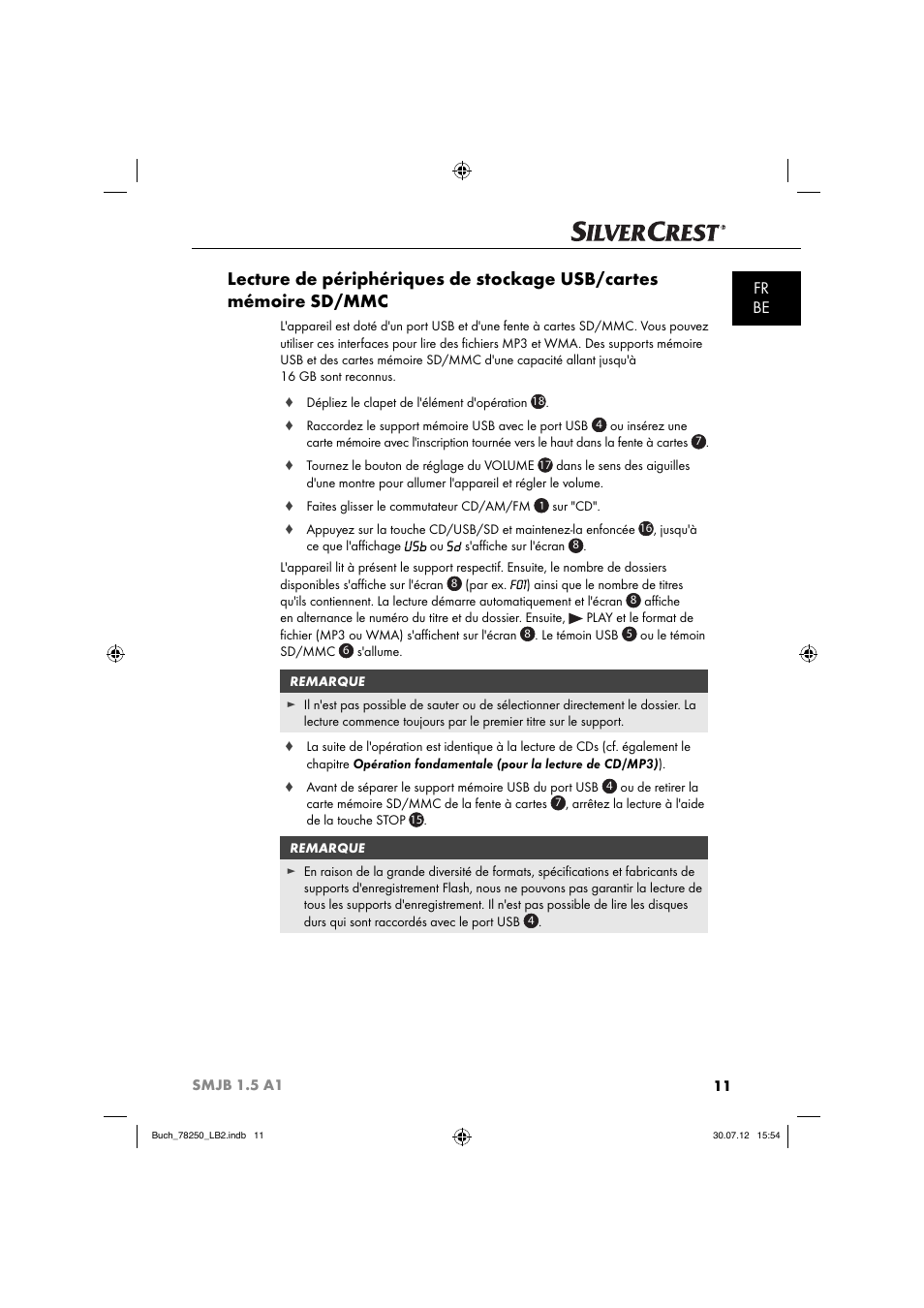 Fr be | Silvercrest SMJB 1.5 A1 User Manual | Page 14 / 68