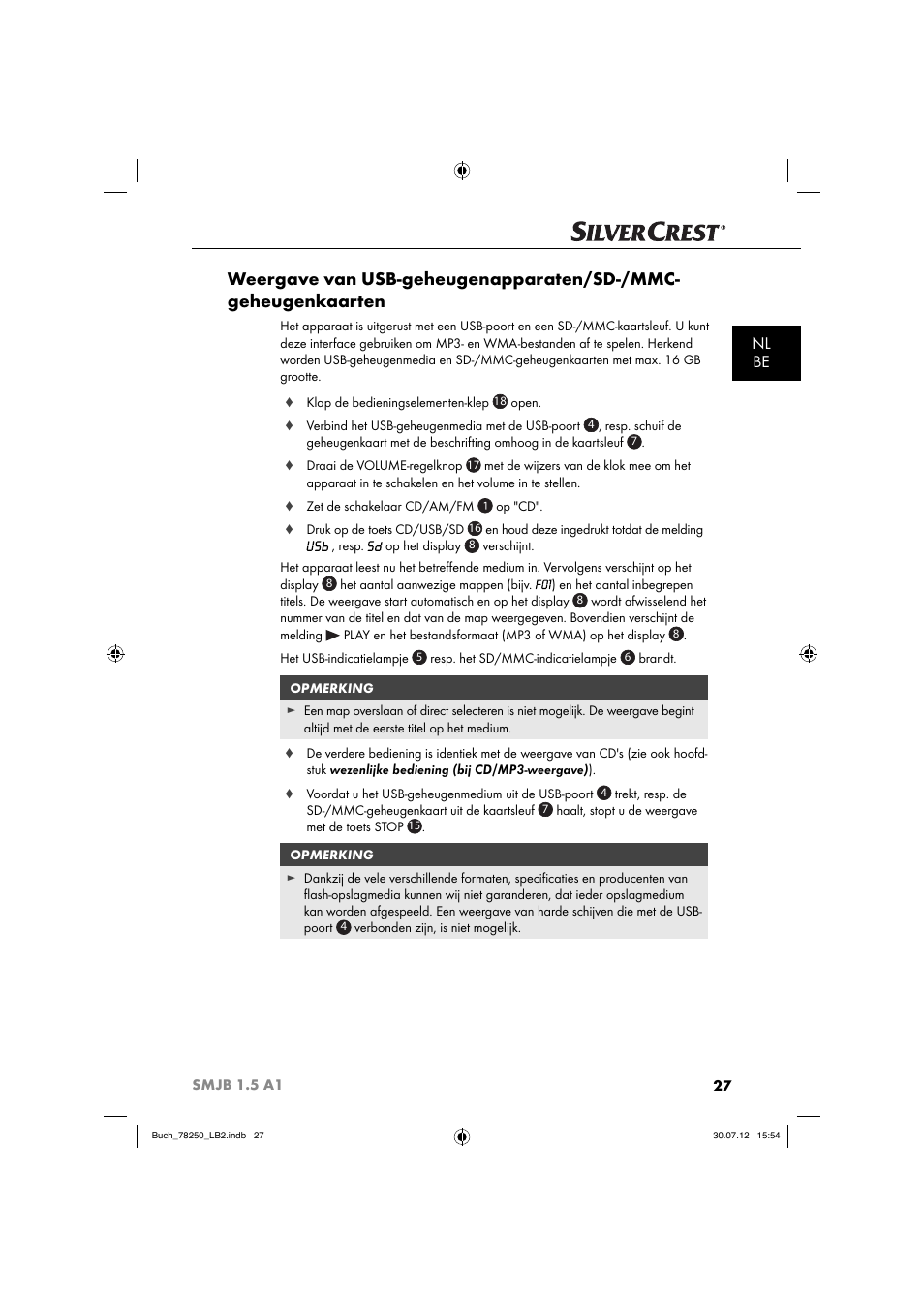 Nl be | Silvercrest SMJB 1.5 A1 User Manual | Page 30 / 68