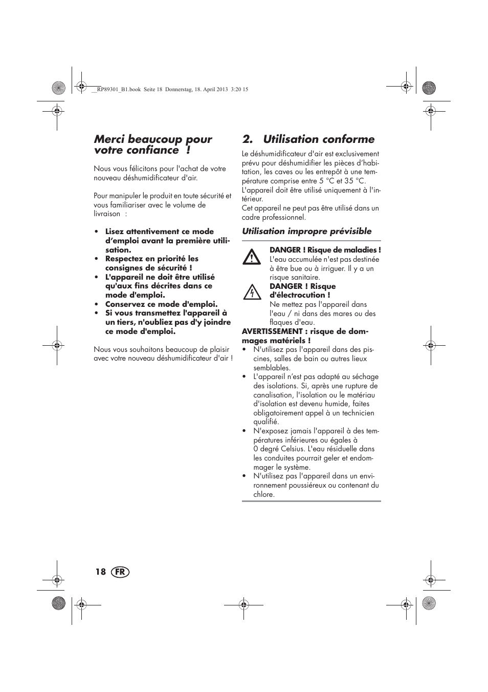 Merci beaucoup pour votre confiance, Utilisation conforme | Silvercrest SLE 420 A1 User Manual | Page 20 / 74