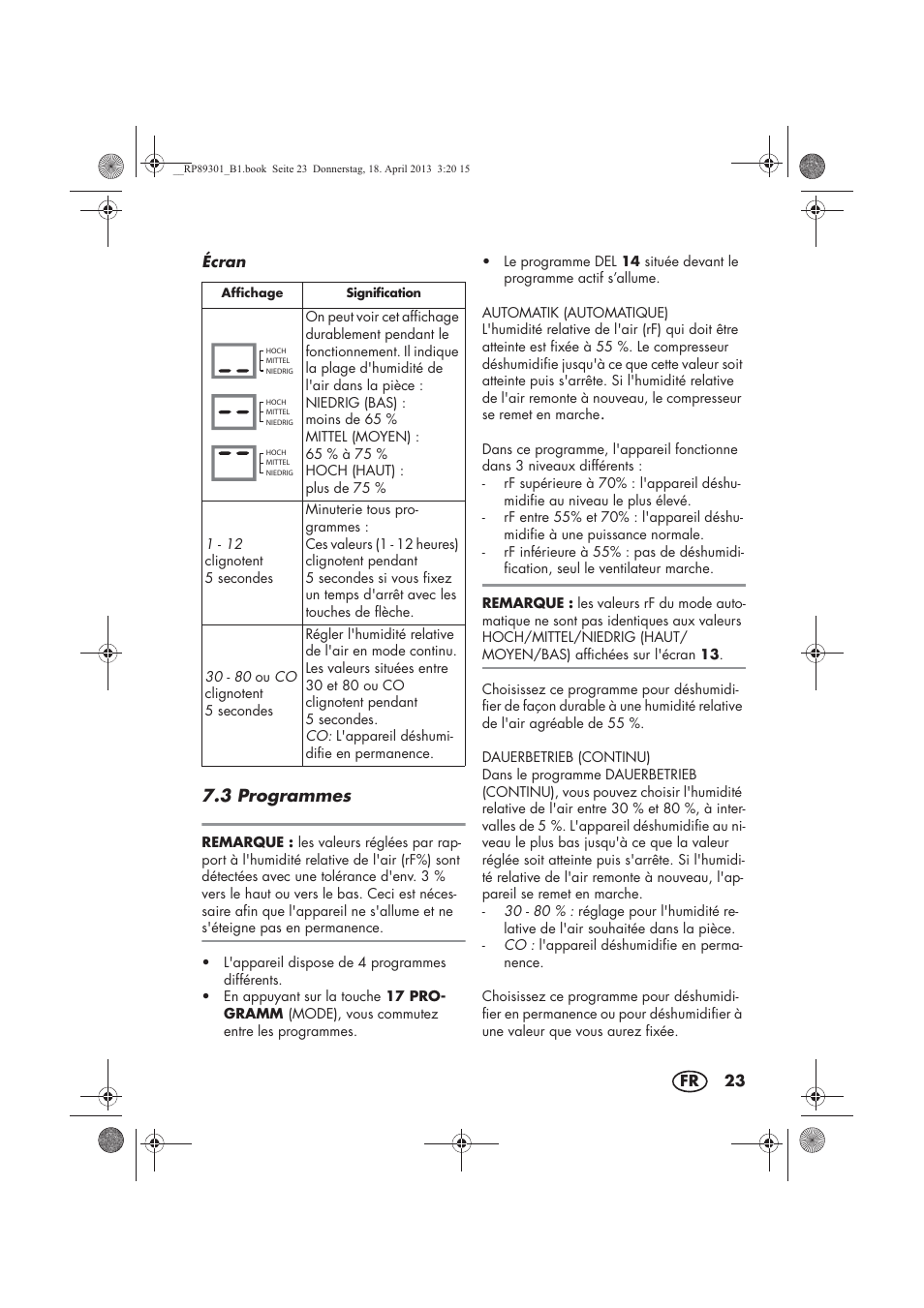 3 programmes | Silvercrest SLE 420 A1 User Manual | Page 25 / 74