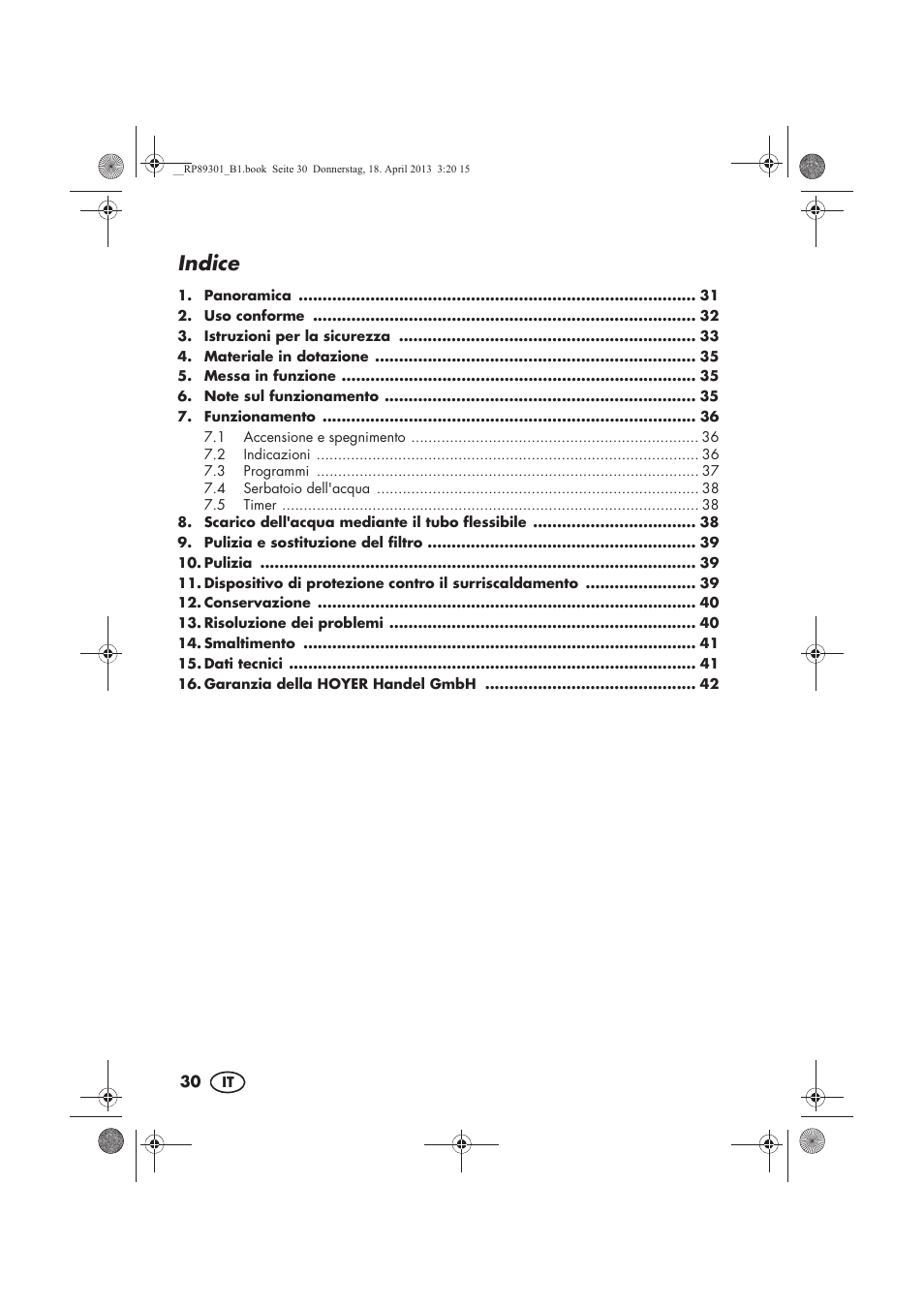 Indice | Silvercrest SLE 420 A1 User Manual | Page 32 / 74