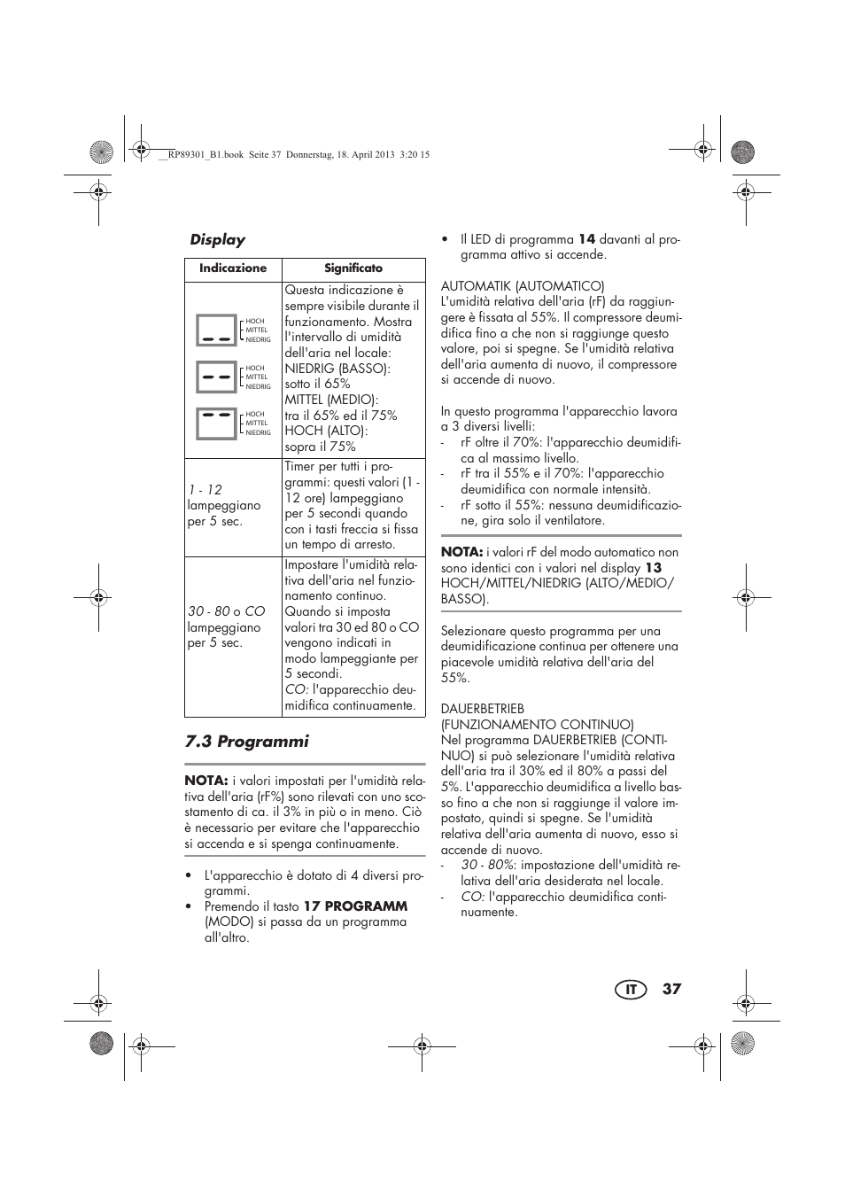 3 programmi | Silvercrest SLE 420 A1 User Manual | Page 39 / 74