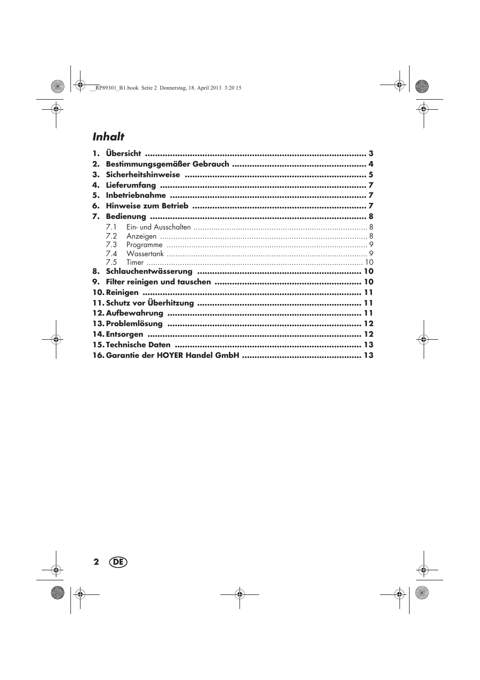 Inhalt | Silvercrest SLE 420 A1 User Manual | Page 4 / 74