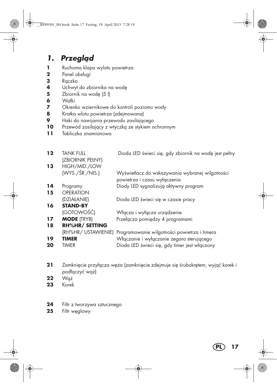 Przegld | Silvercrest SLE 420 A1 User Manual | Page 19 / 100