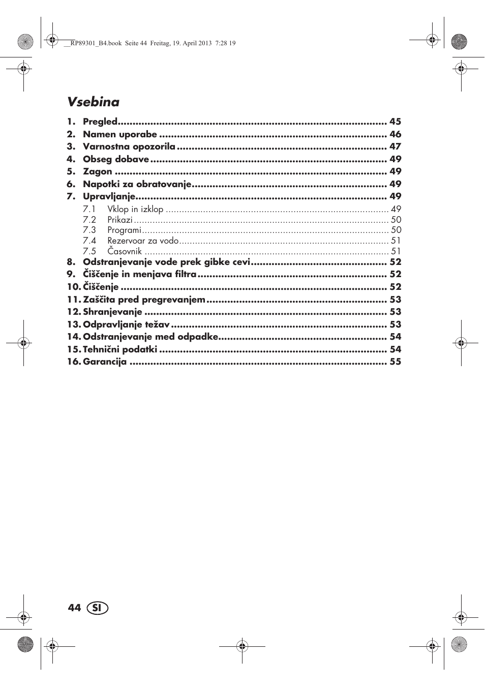 Vsebina | Silvercrest SLE 420 A1 User Manual | Page 46 / 100