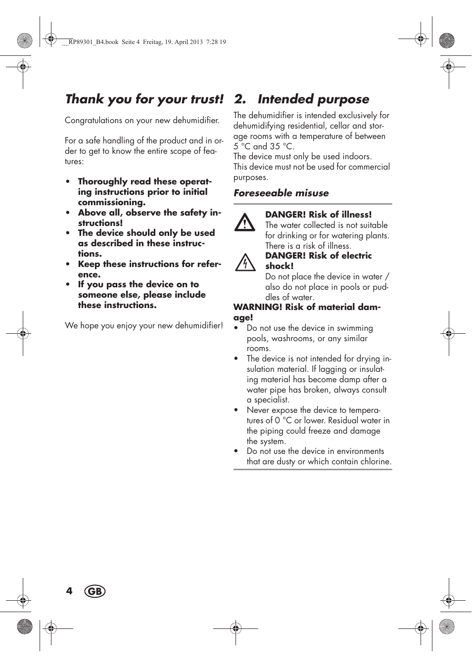 Intended purpose | Silvercrest SLE 420 A1 User Manual | Page 6 / 100