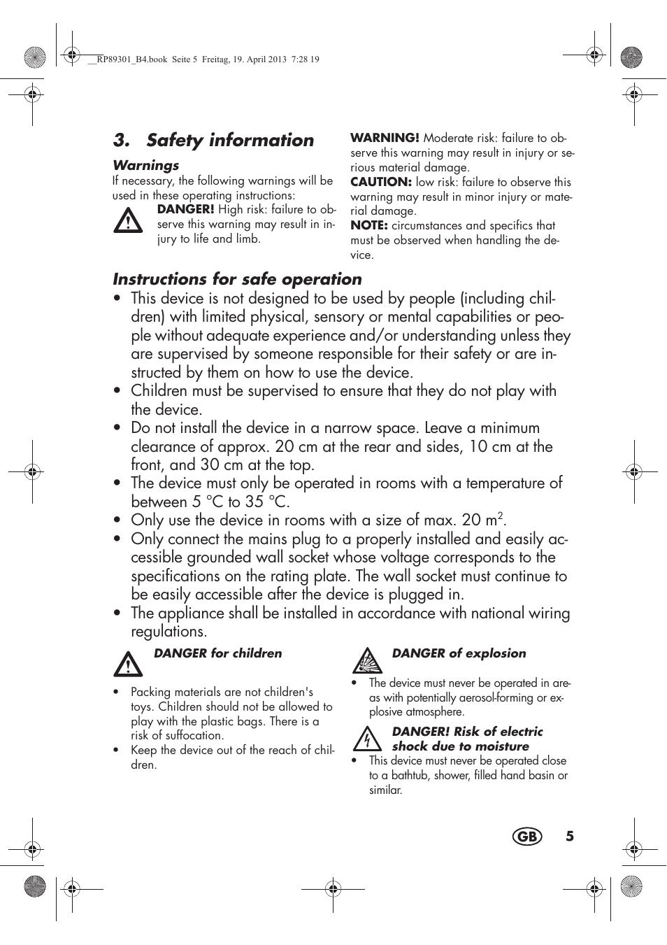 Safety information | Silvercrest SLE 420 A1 User Manual | Page 7 / 100