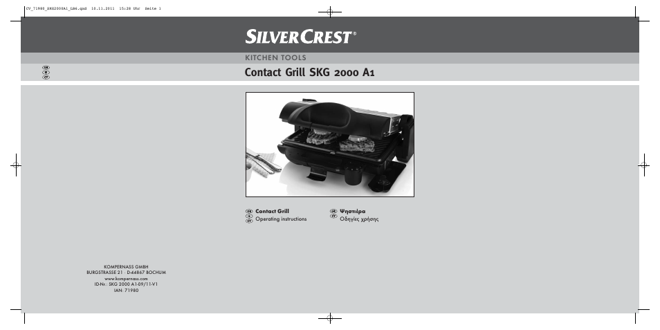 Silvercrest SKG 2000 A1 User Manual | 18 pages