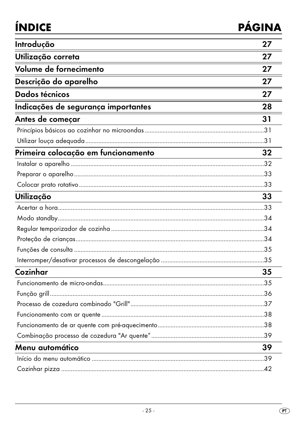 Índice página | Silvercrest SMW 900 EDS B2 User Manual | Page 28 / 100