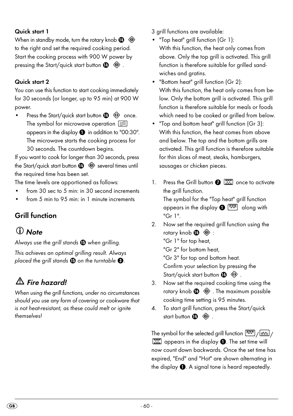 Fire hazard | Silvercrest SMW 900 EDS B2 User Manual | Page 63 / 100