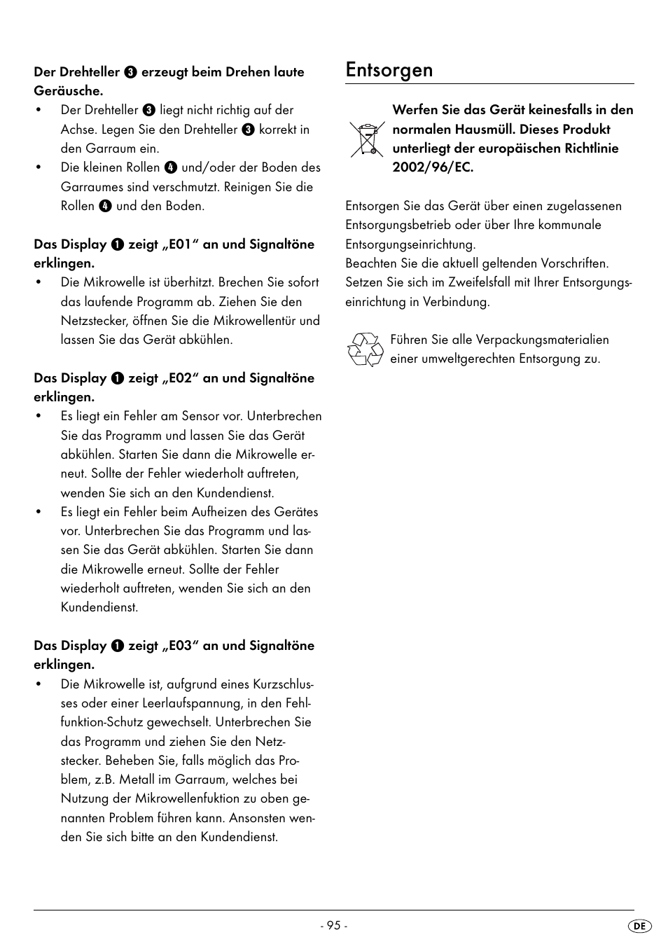 Entsorgen | Silvercrest SMW 900 EDS B2 User Manual | Page 98 / 100