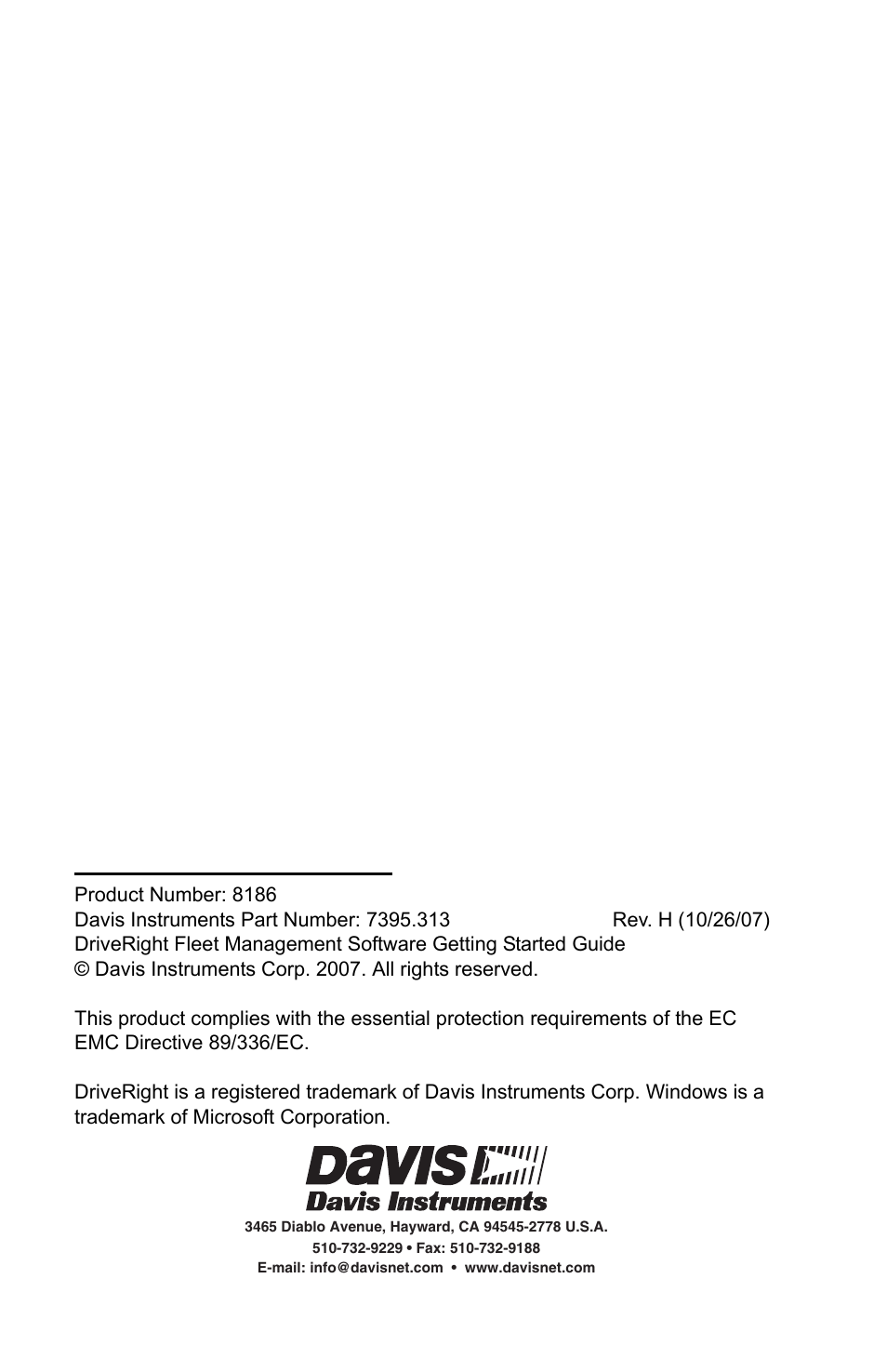 Davis Instruments DRIVERIGHT 8186 User Manual | Page 2 / 32