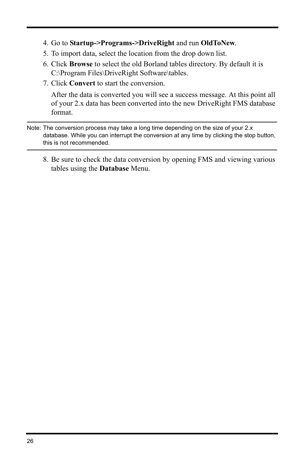 Click convert to start the conversion | Davis Instruments DRIVERIGHT 8186 User Manual | Page 30 / 32