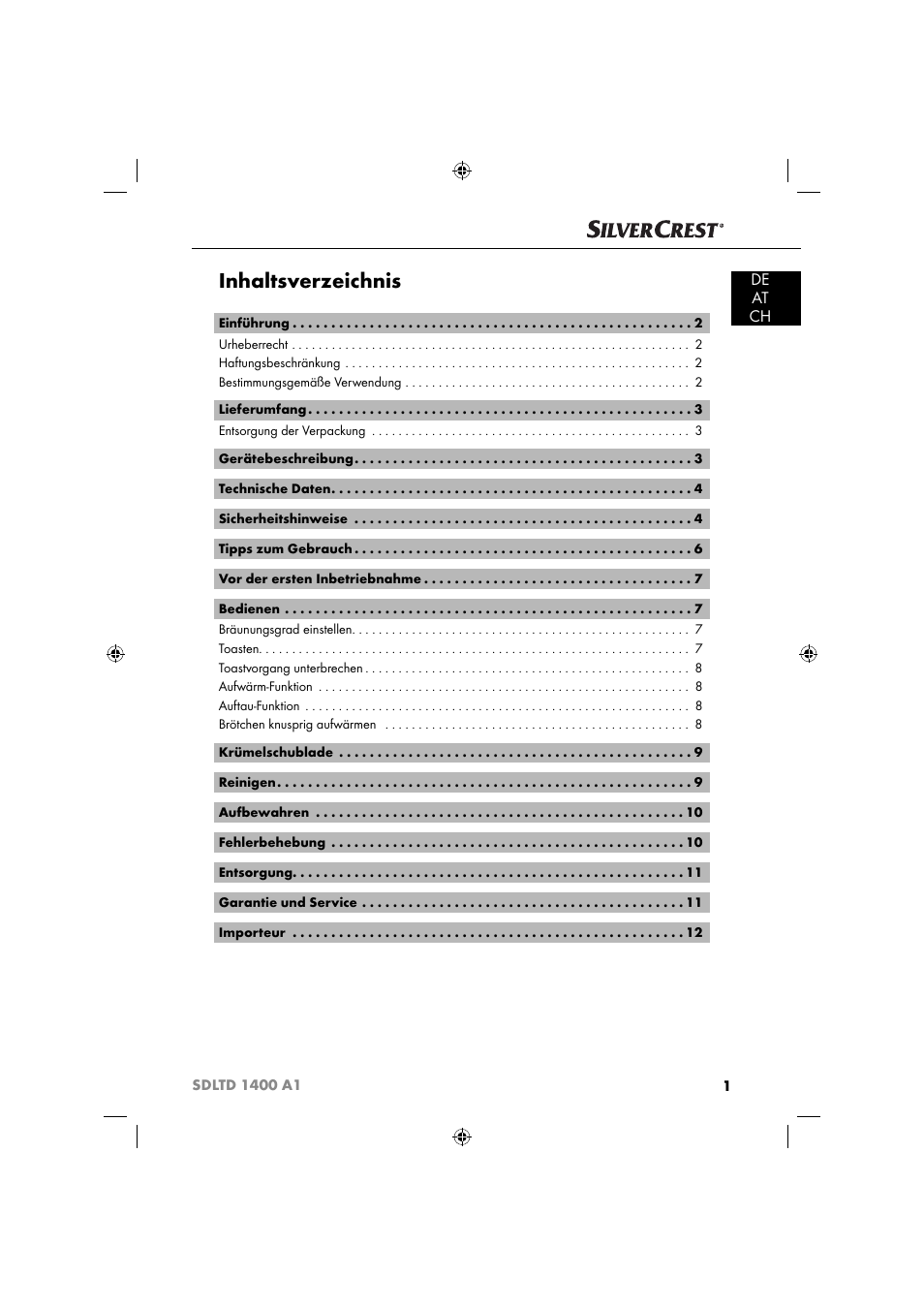 Silvercrest SDLTD 1400 A1 User Manual | Page 4 / 51