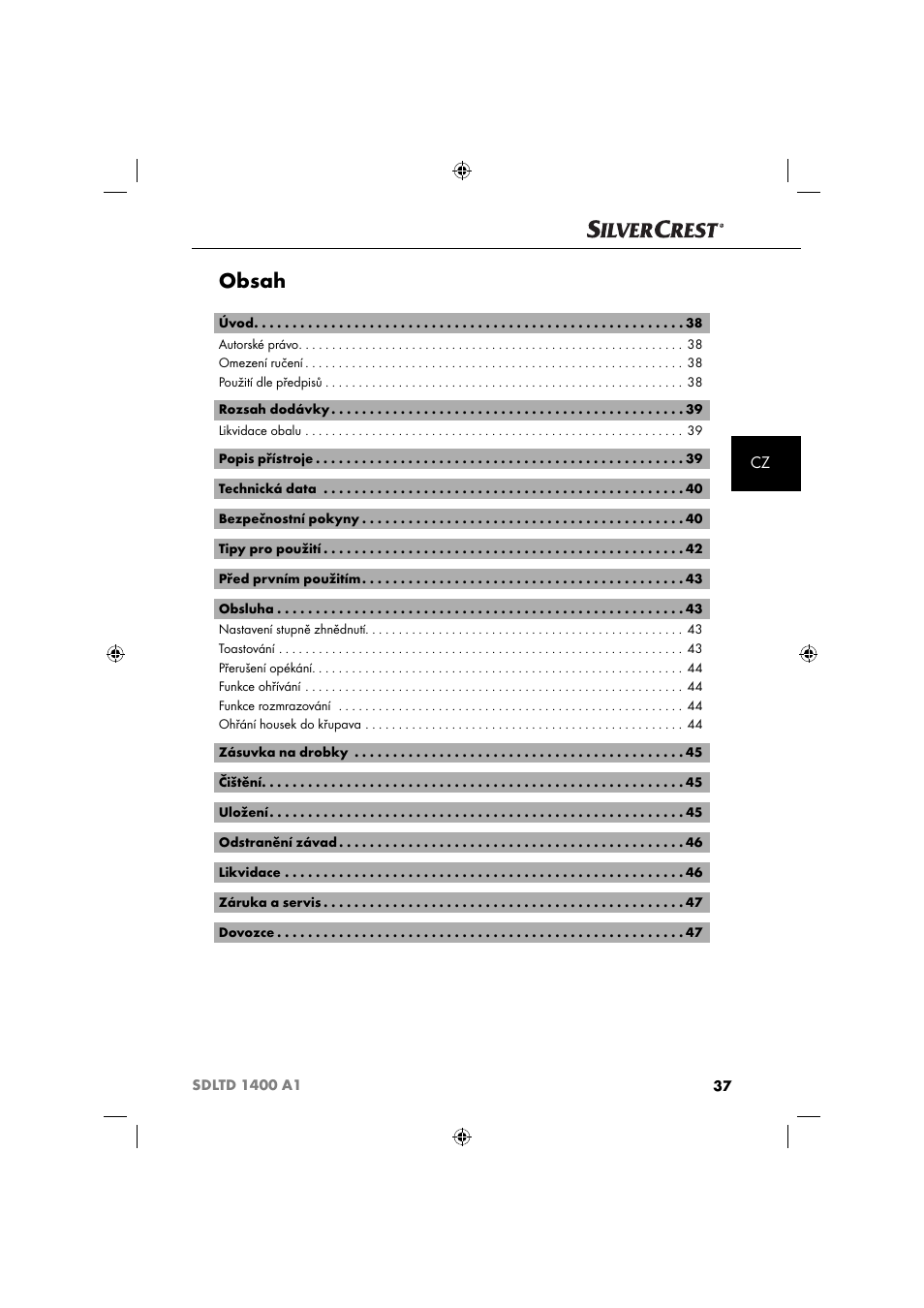 Silvercrest SDLTD 1400 A1 User Manual | Page 40 / 64