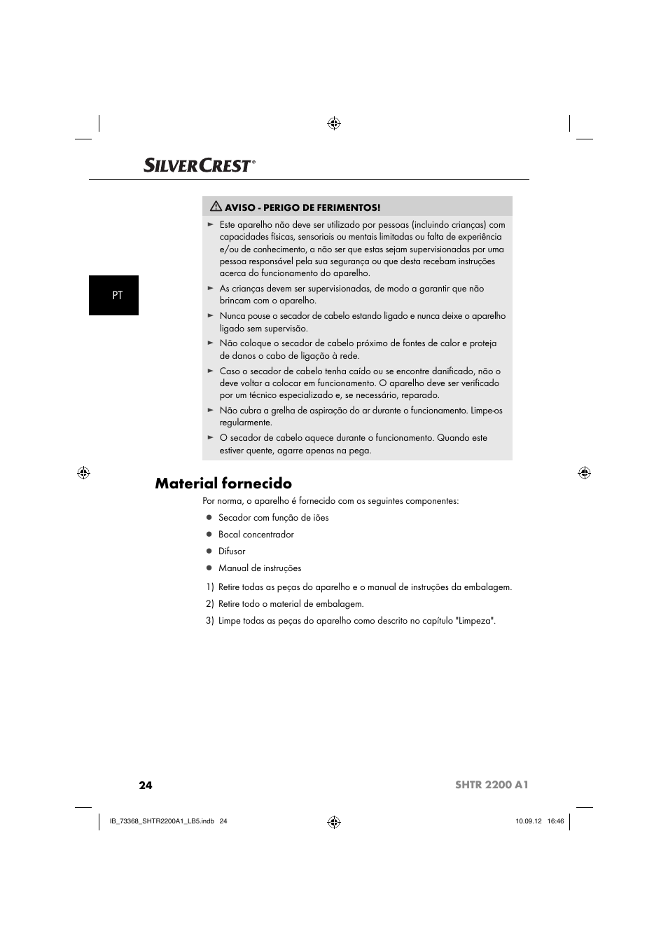 Material fornecido | Silvercrest SHTR 2200 A1 User Manual | Page 27 / 54