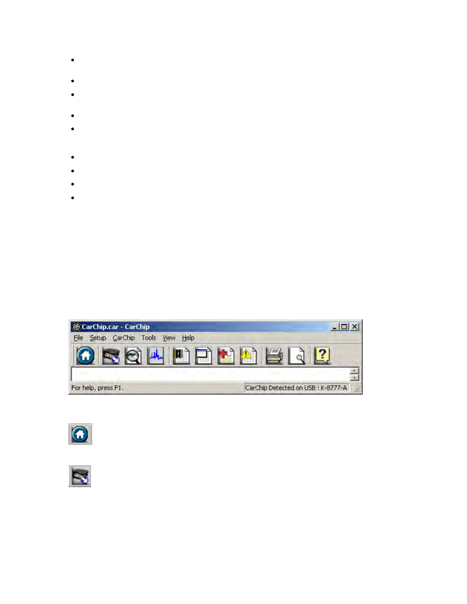 Toolbar, Toolbar icons | DAVIS CarChip Online Help (8221, 8226, 8245, 8246) User Manual | Page 17 / 119