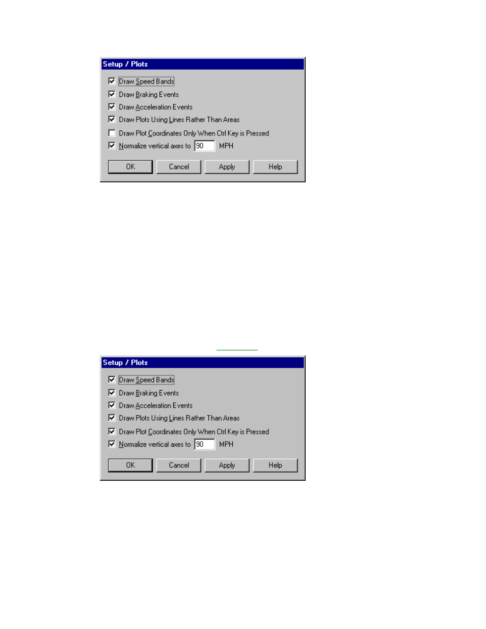 Plot coordinates options | DAVIS CarChip Online Help (8221, 8226, 8245, 8246) User Manual | Page 38 / 119