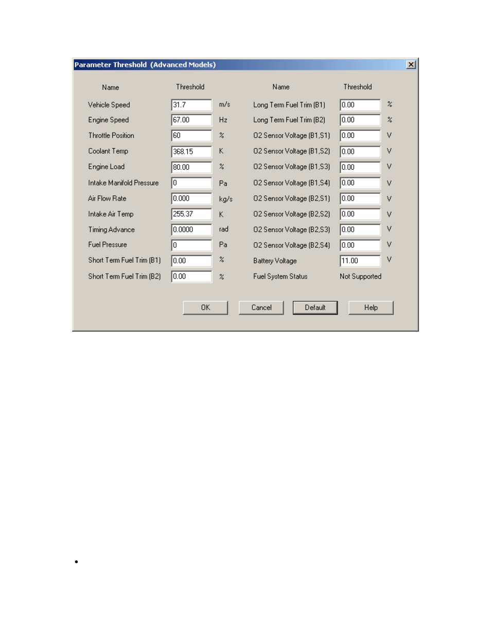 Vehicle data parameters | DAVIS CarChip Online Help (8221, 8226, 8245, 8246) User Manual | Page 42 / 119