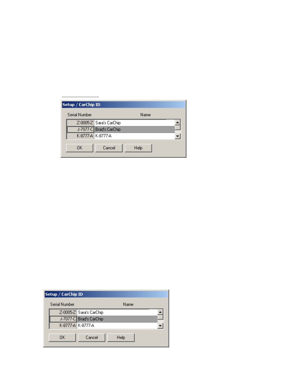 Carchip id, Carchip name column | DAVIS CarChip Online Help (8221, 8226, 8245, 8246) User Manual | Page 48 / 119