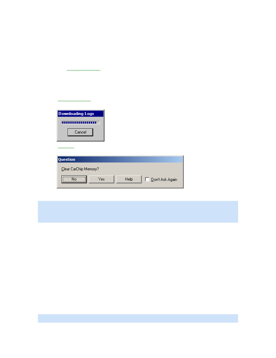 Downloading carchip data, Display carchip memory | DAVIS CarChip Online Help (8221, 8226, 8245, 8246) User Manual | Page 52 / 119