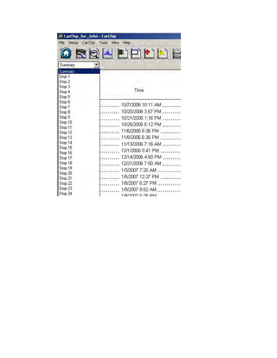 Accident log table view | DAVIS CarChip Online Help (8221, 8226, 8245, 8246) User Manual | Page 91 / 119