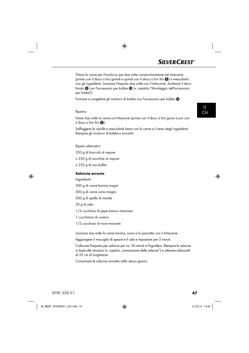 It ch | Silvercrest SFW 350 C1 User Manual | Page 50 / 84