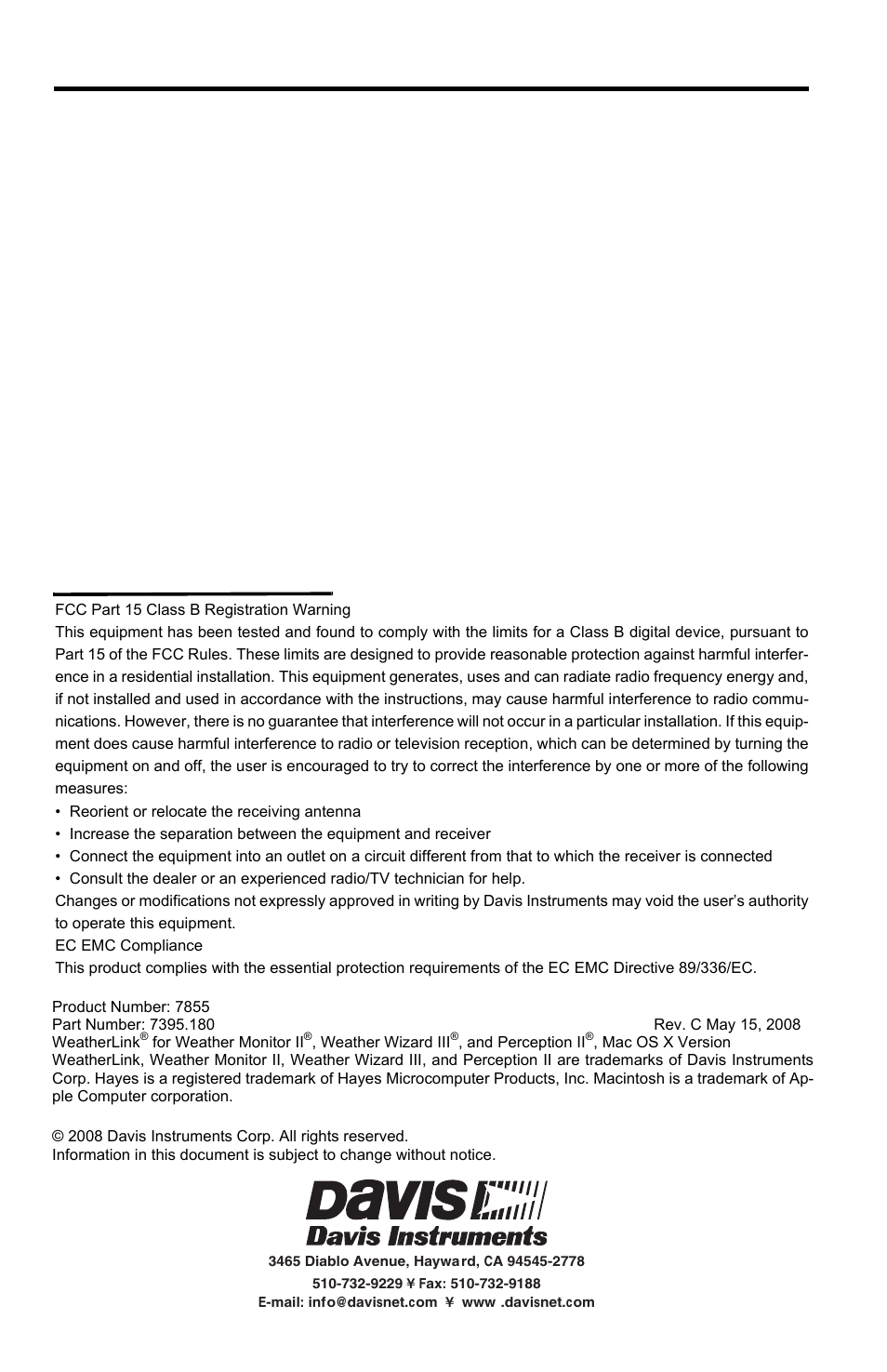 DAVIS WeatherLink Mac OS X Getting Started Guide User Manual | Page 2 / 16