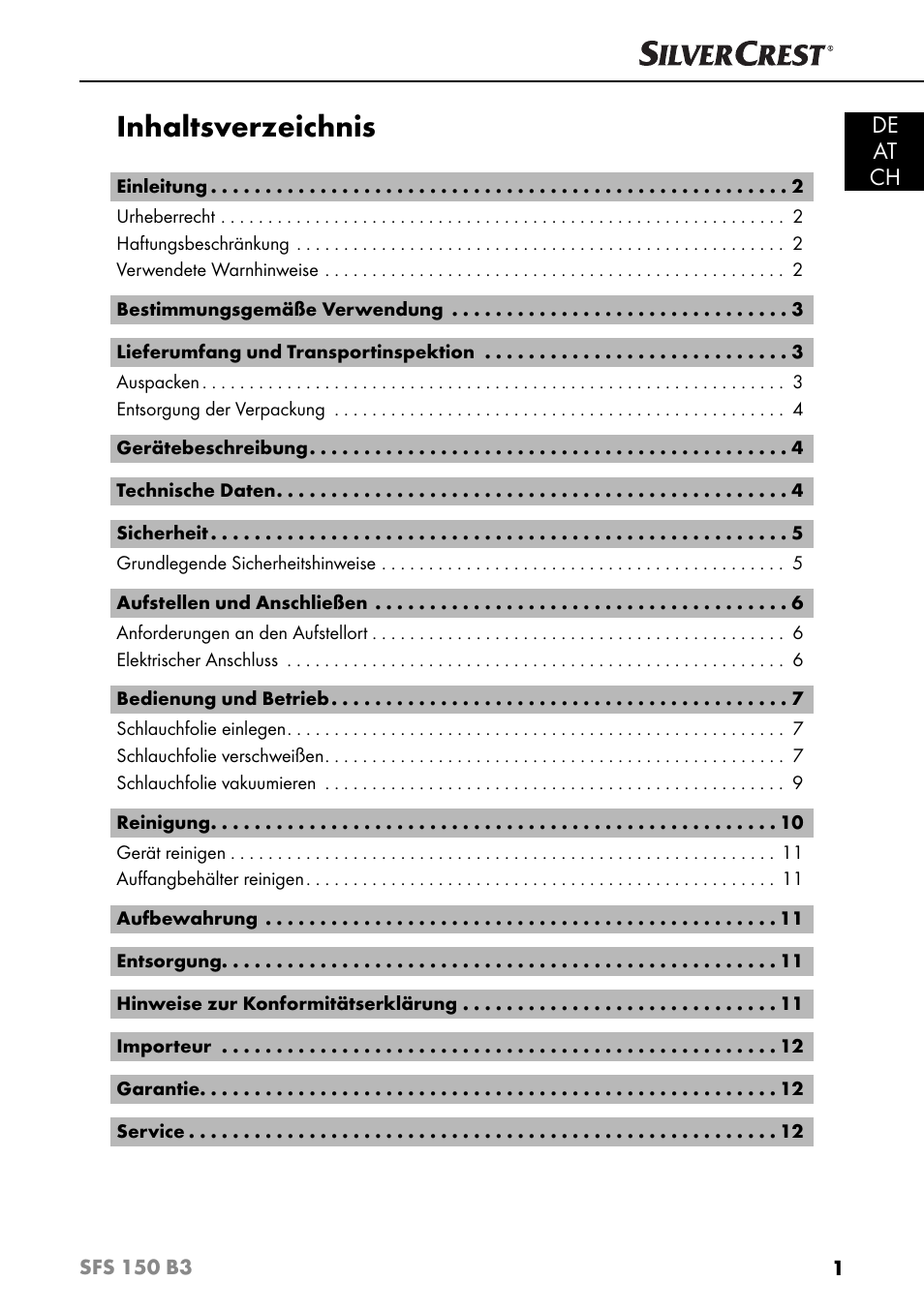 Silvercrest SFS 150 B3 User Manual | Page 4 / 78