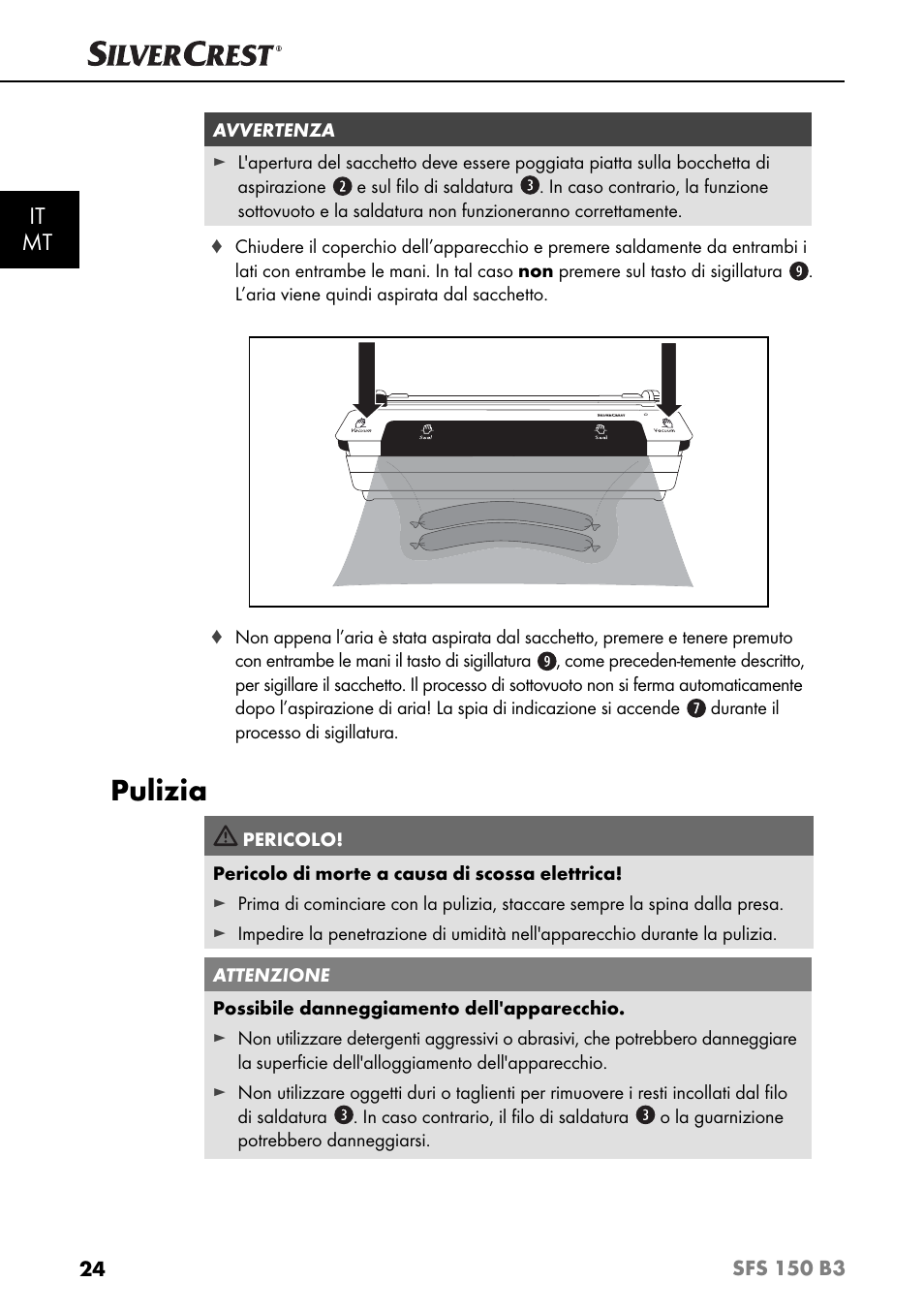 Pulizia, It mt | Silvercrest SFS 150 B3 User Manual | Page 27 / 80