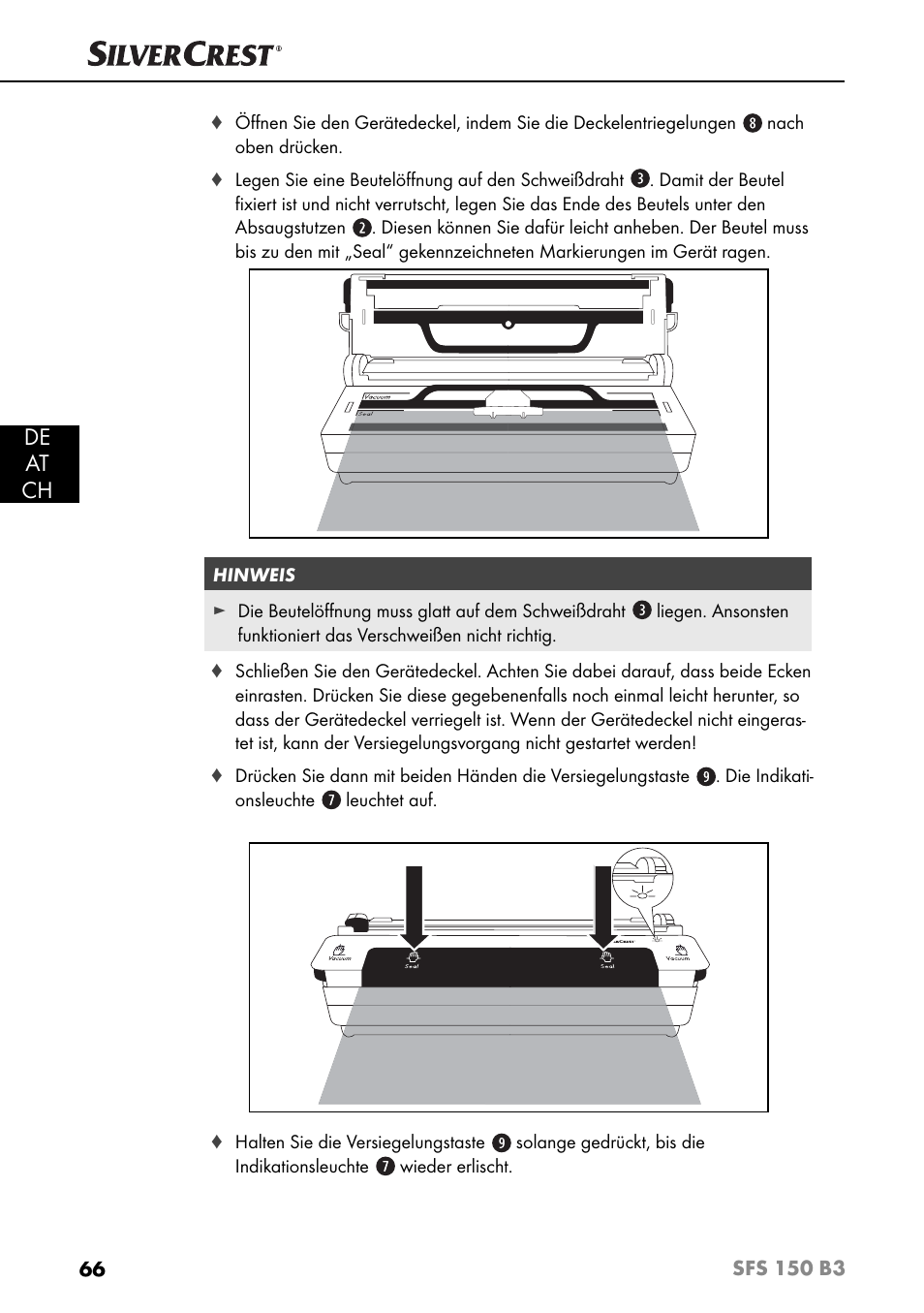De at ch | Silvercrest SFS 150 B3 User Manual | Page 69 / 80