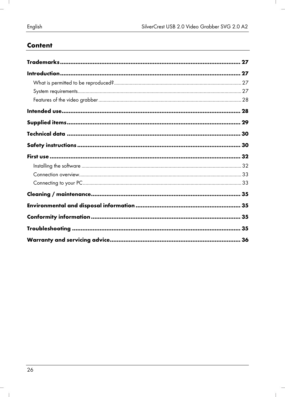 Silvercrest SVG 2.0 A2 User Manual | Page 27 / 51