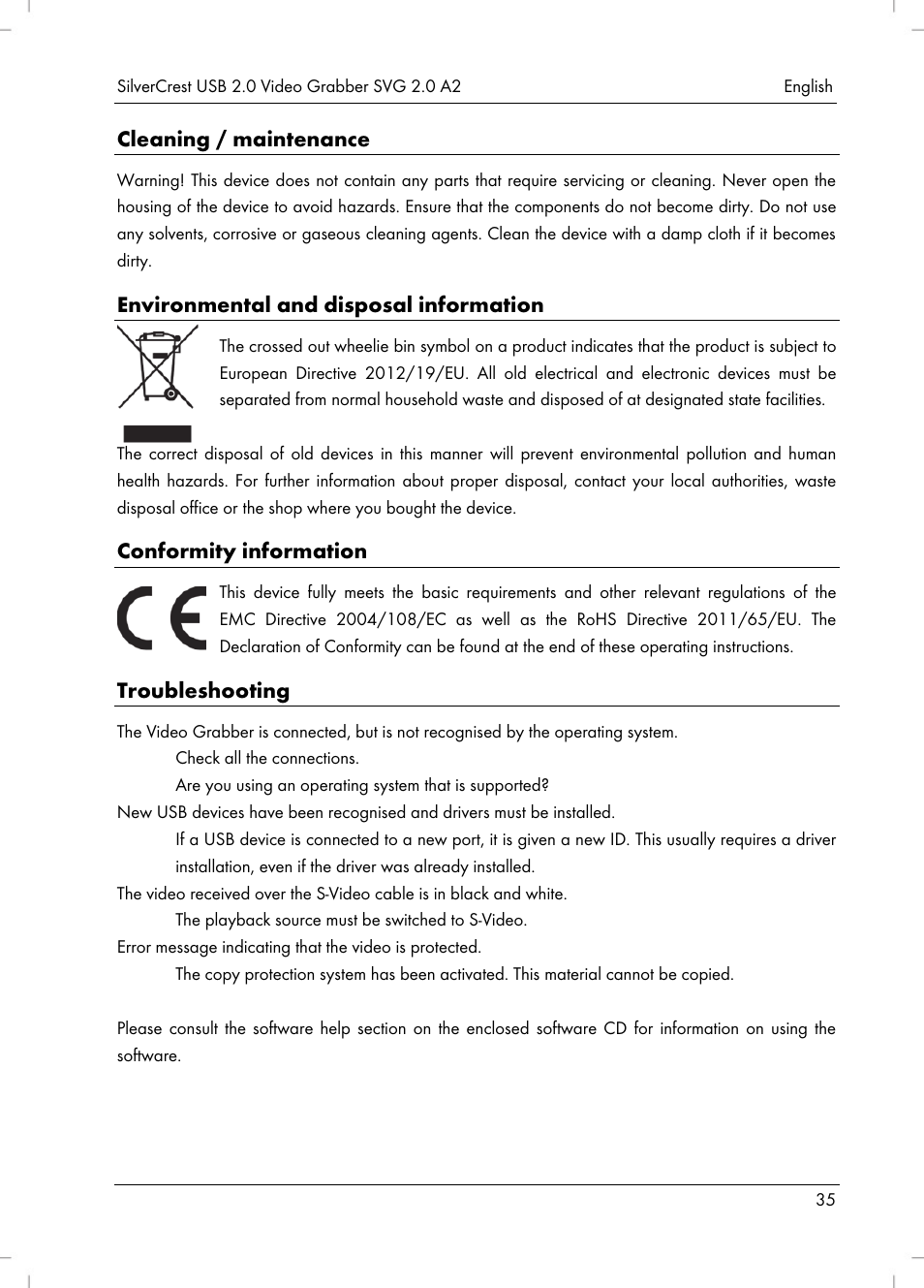 Silvercrest SVG 2.0 A2 User Manual | Page 36 / 51