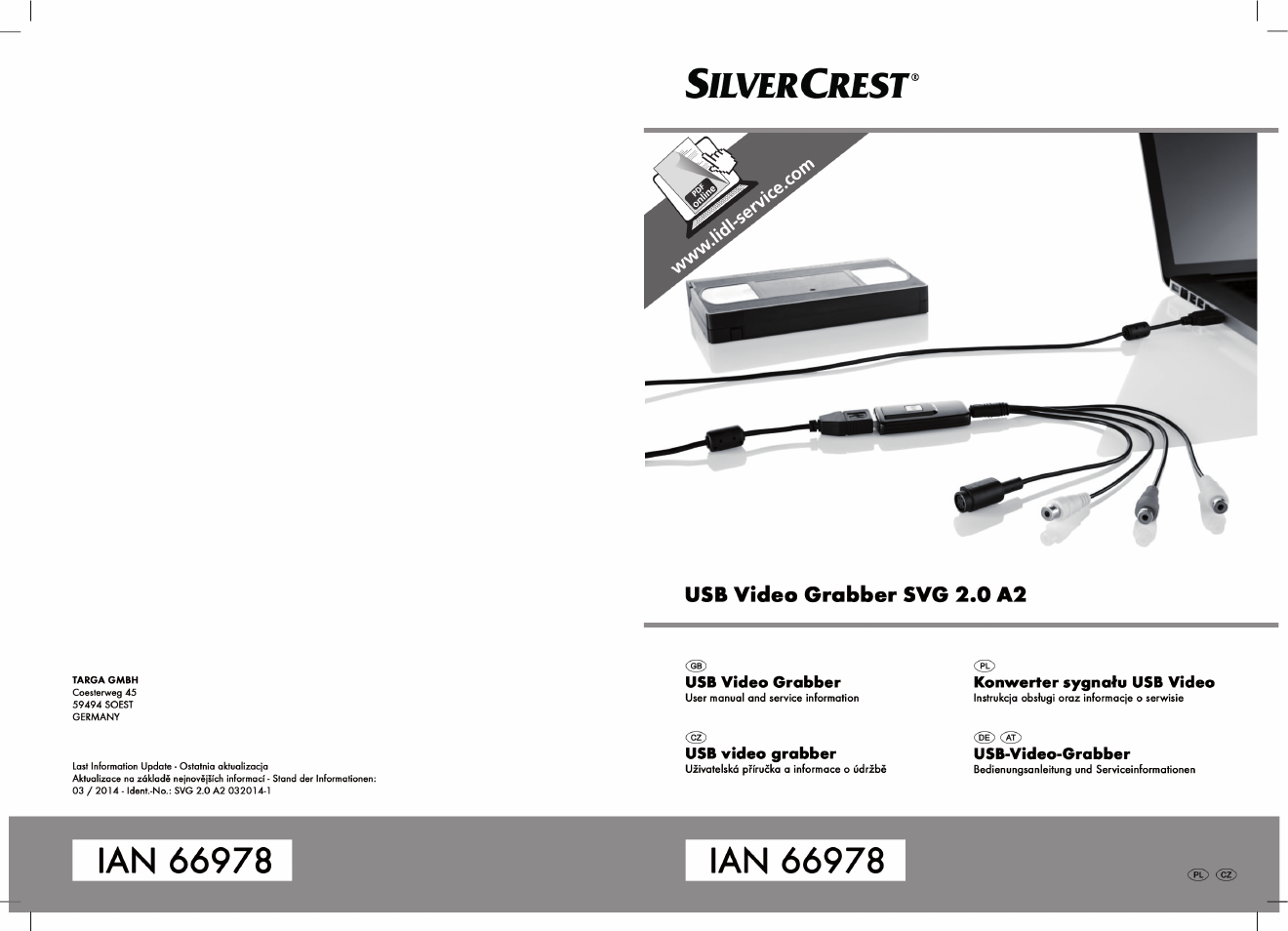 Silvercrest SVG 2.0 A2 User Manual | 51 pages