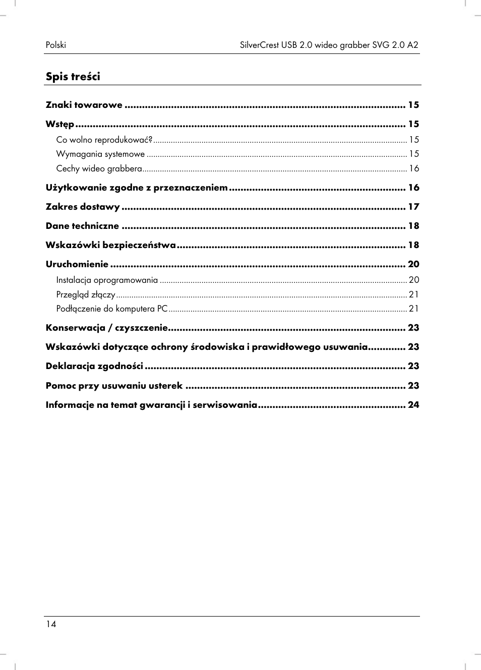 Silvercrest SVG 2.0 A2 User Manual | Page 15 / 51