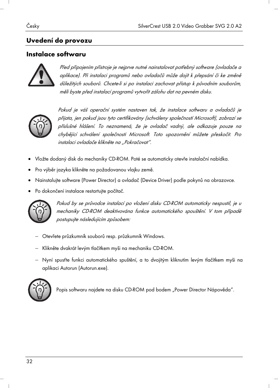 Uvedení do provozu instalace softwaru | Silvercrest SVG 2.0 A2 User Manual | Page 33 / 51